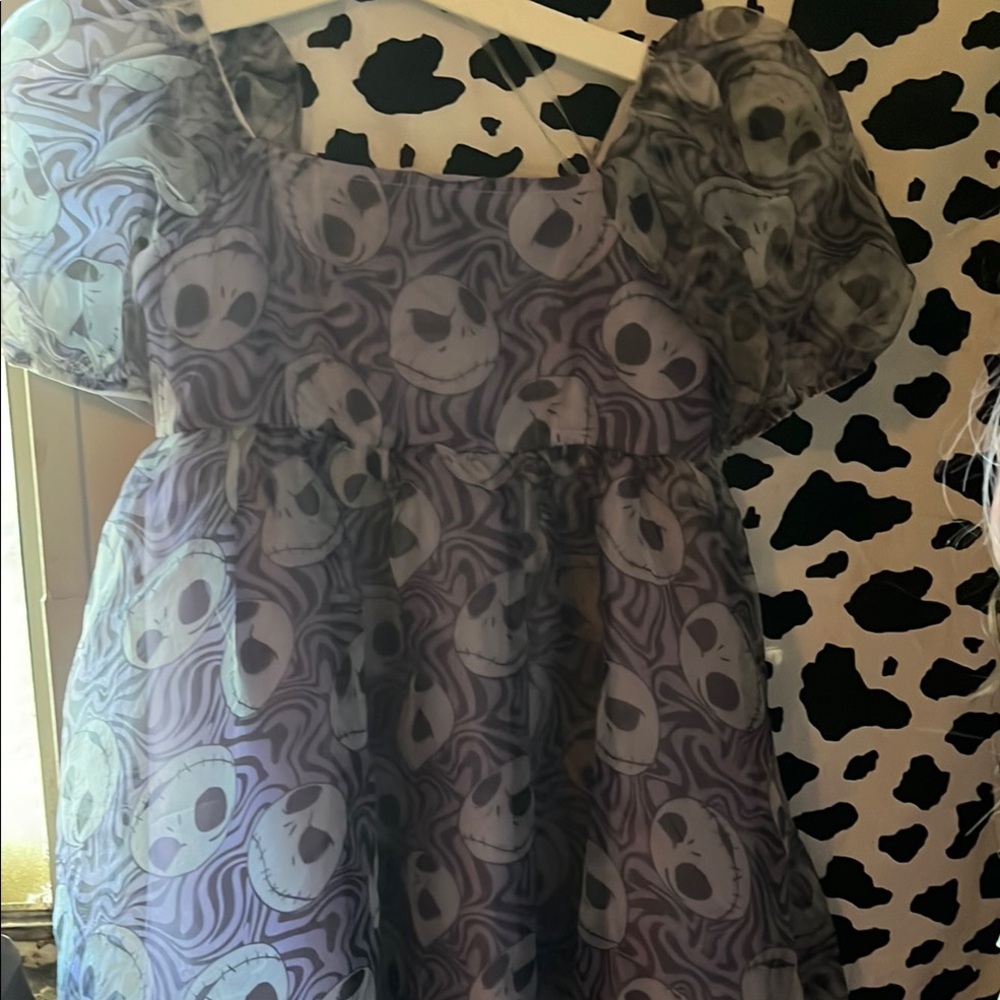 Purple Dress with Skull Pattern